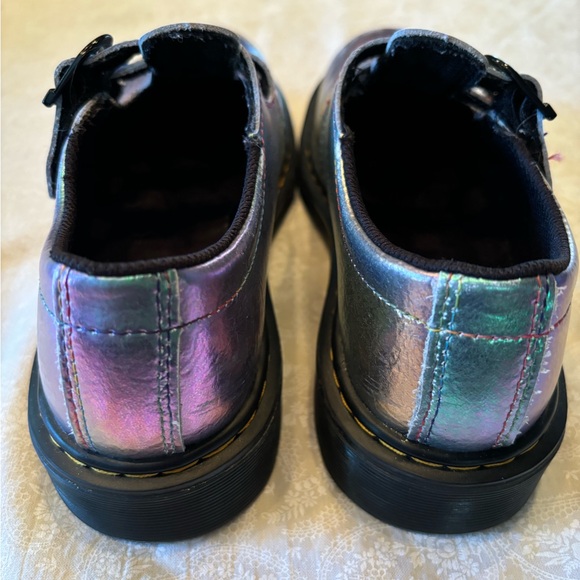 Dr. Martens Iridescent Rainbow Crinkle Leather Mary Jane Shoes. - Picture 8 of 10
